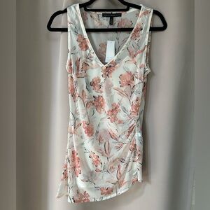 White House Black Market Asymmetrical Printed Mesh Tank